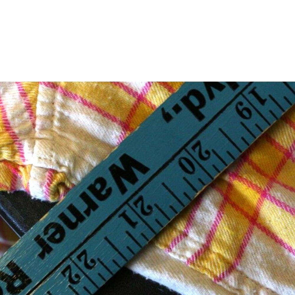 Gap Womens XL Slub Cotton Flannel Plaid Boyfriend Fit Shirt Size XL Yellow - Picture 5 of 5